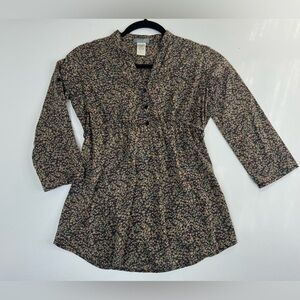 Y2K VTG Delia’s Ditsy Floral Baby Doll Tie Back Empire Waist Top Juniors Small